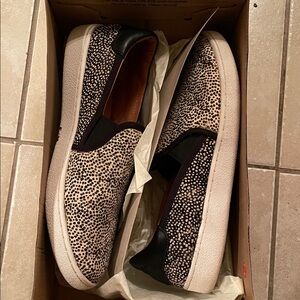 UGG Black and White Patterned Slip-On Shoes